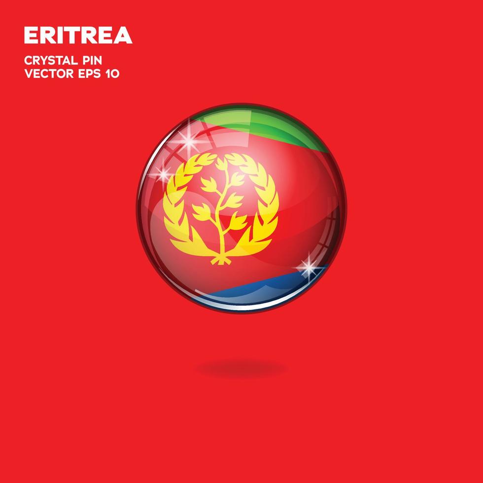 Eritrea-Flagge 3D-Schaltflächen vektor