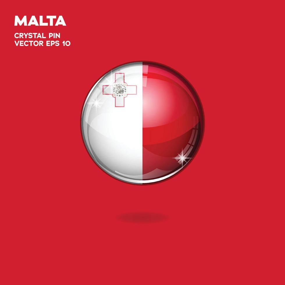 malta flagga 3d knappar vektor