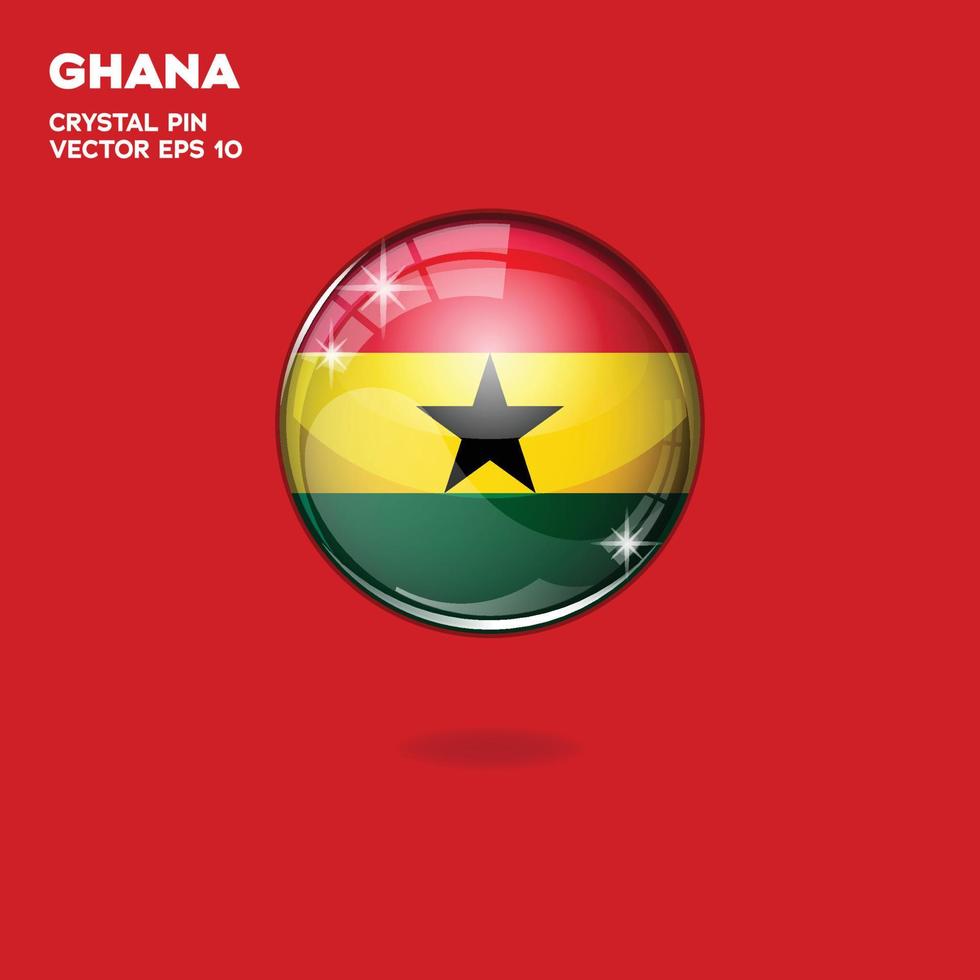 Ghana-Flagge 3D-Schaltflächen vektor