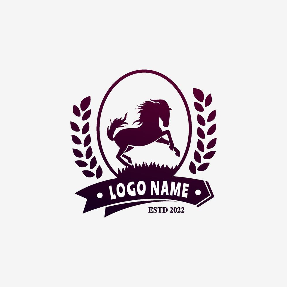 Pferd-Silhouette-Logo für Unternehmen. Vintage-Logo-Design. Pferd Vintage-Design. perfektes Pferd für den Bauernhof. laufende Pferdesilhouette. vektor