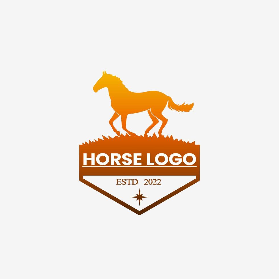 Luxus-Pferdelogo. Pferd-Logo-Design. Pferd-Silhouette-Logo für Unternehmen. Vintage-Logo-Design. Pferd Vintage-Design. vektor