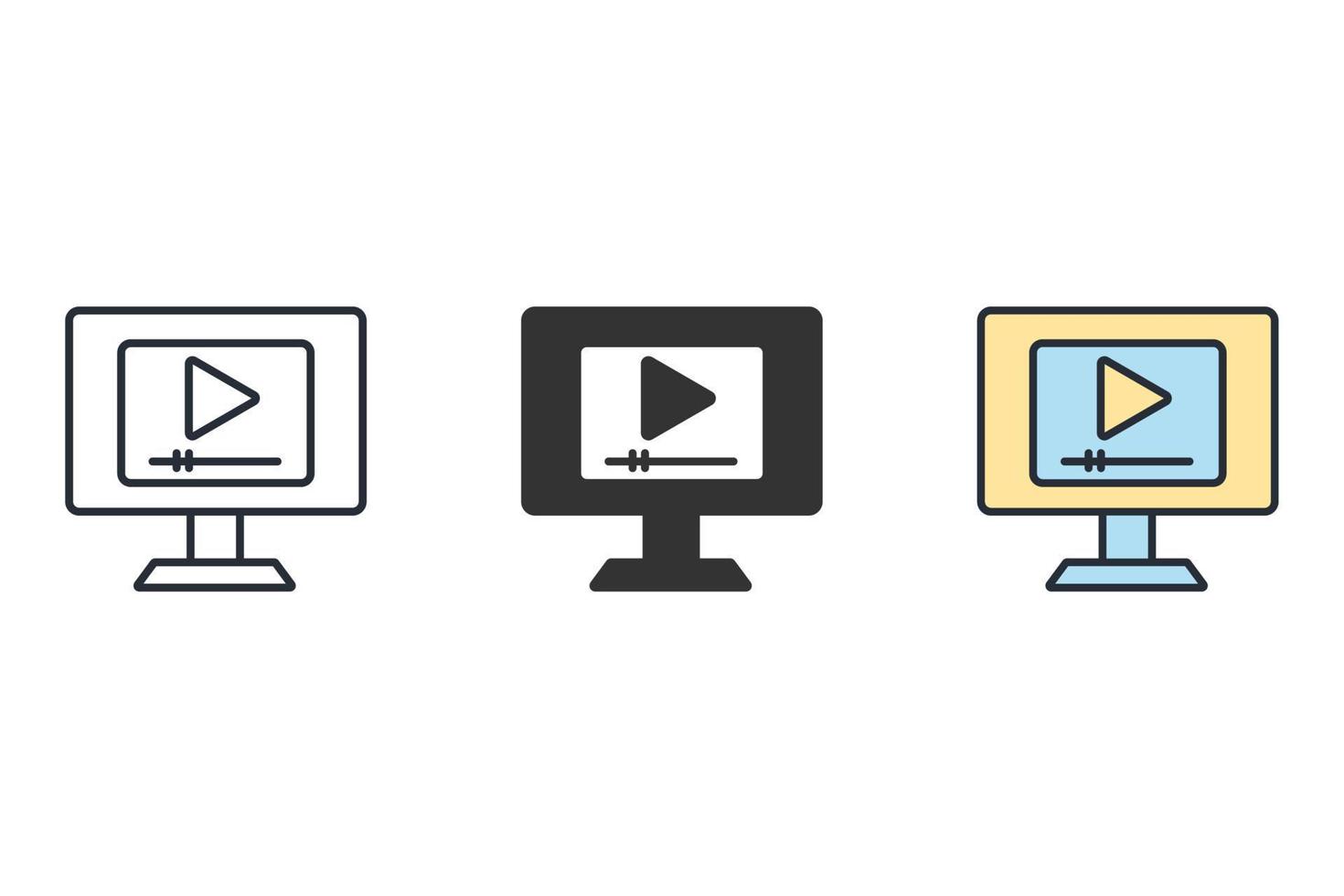 Videosymbole symbolen Vektorelemente für das Infografik-Web vektor