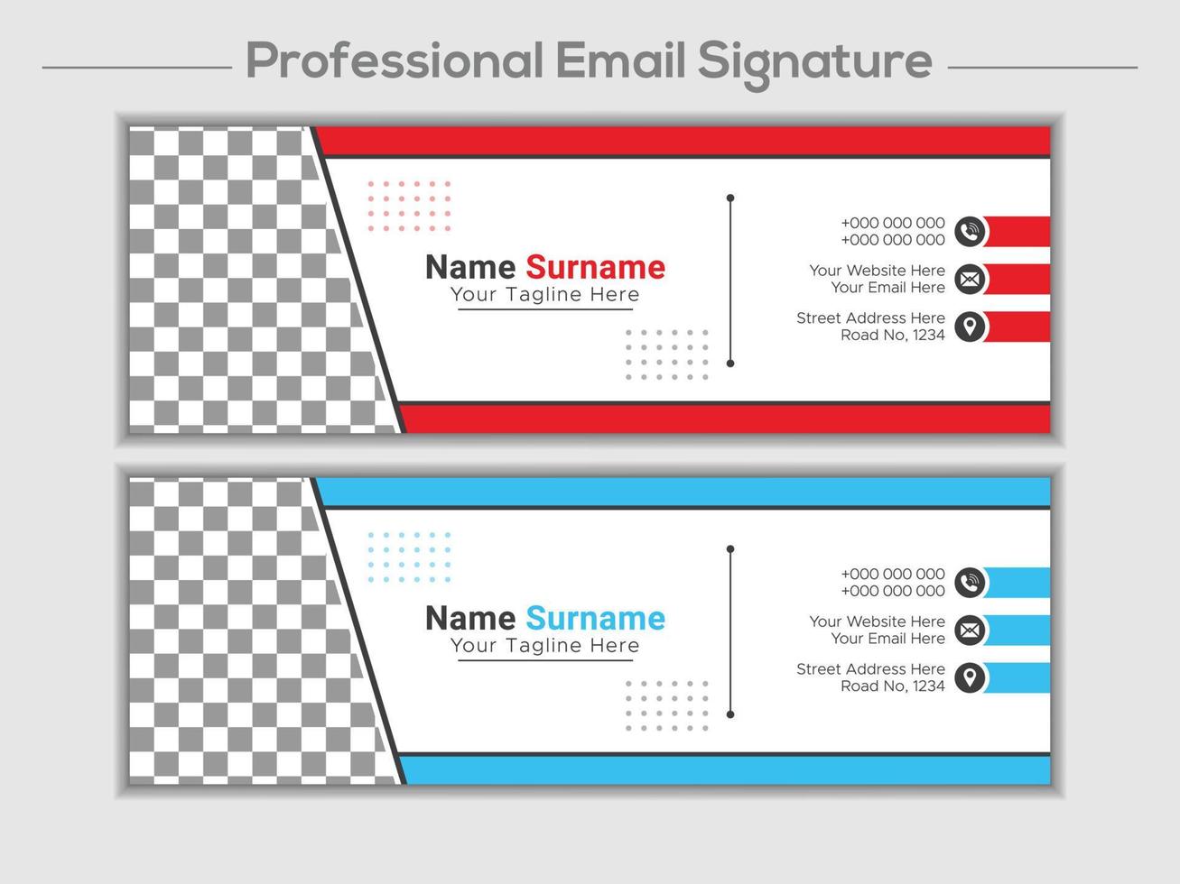 kreative E-Mail-Signatur oder E-Mail-Fußzeile und persönliches Cover-Design für soziale Medien vektor