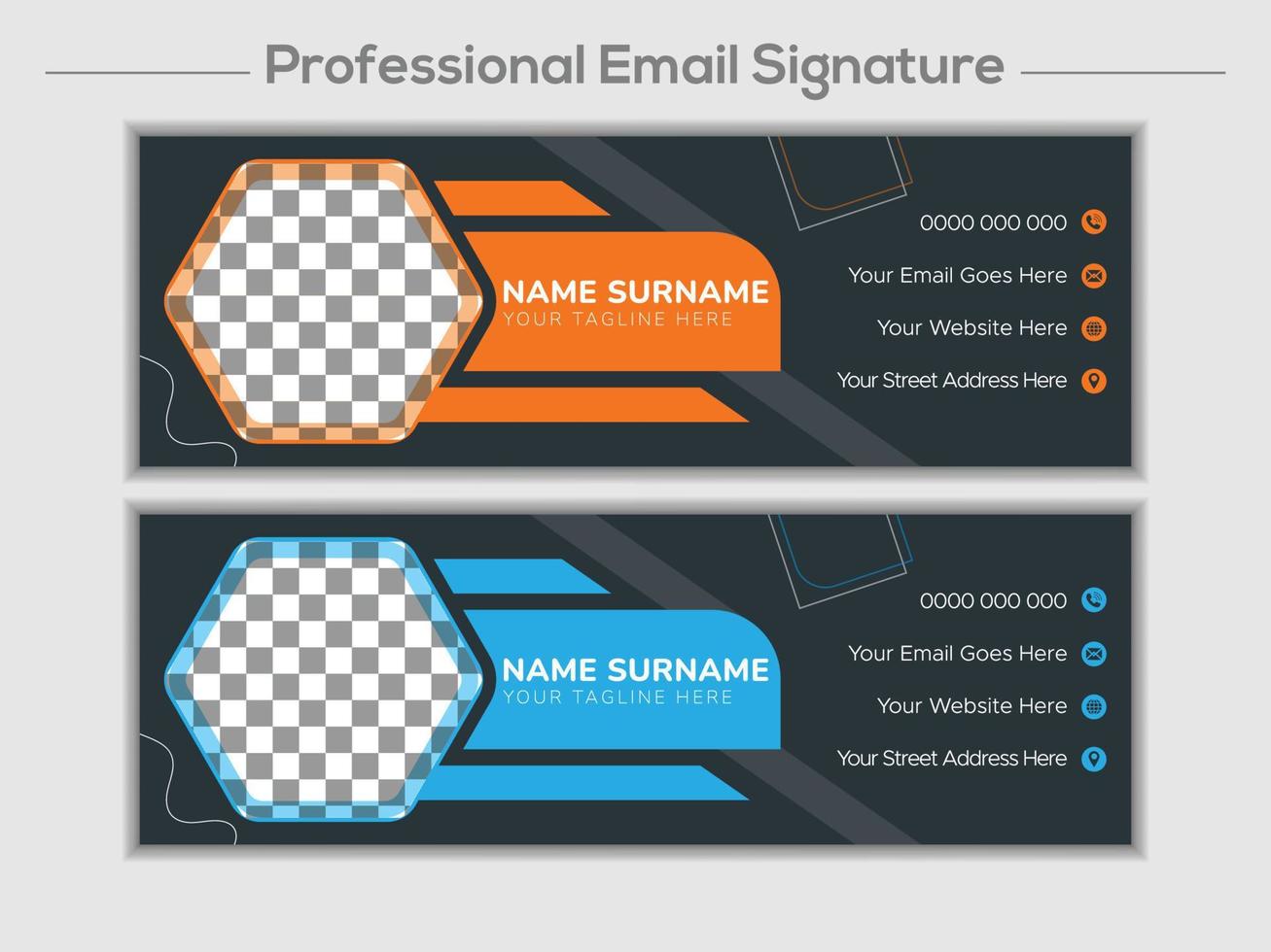 kreative E-Mail-Signatur oder E-Mail-Fußzeile und persönliches Cover-Design für soziale Medien vektor