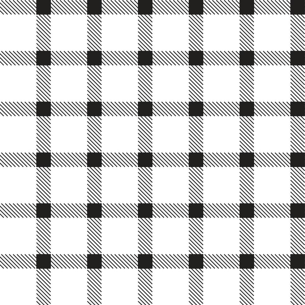 Schwarz-weiße niedliche Linie Streifen gestreift kariert scott kariert Tartan Gingham Cartoon Vektor nahtloser Musterdruckhintergrund