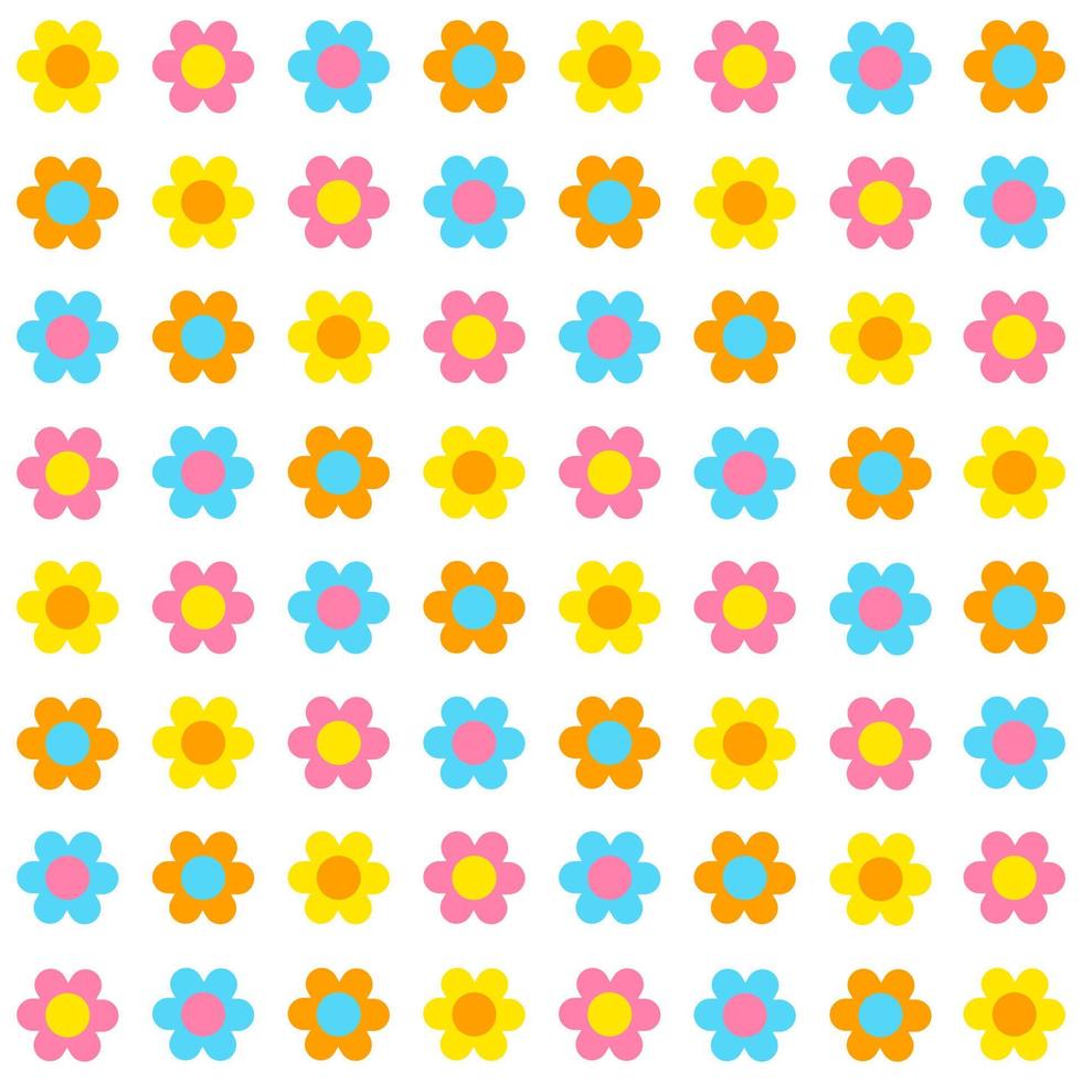 hübsch schön kleinlich blumen geometrisch bunt farbe floral illustration vektor nahtlos muster textur textil stoff druck weißer hintergrund papier, einband, stoff, inneneinrichtung