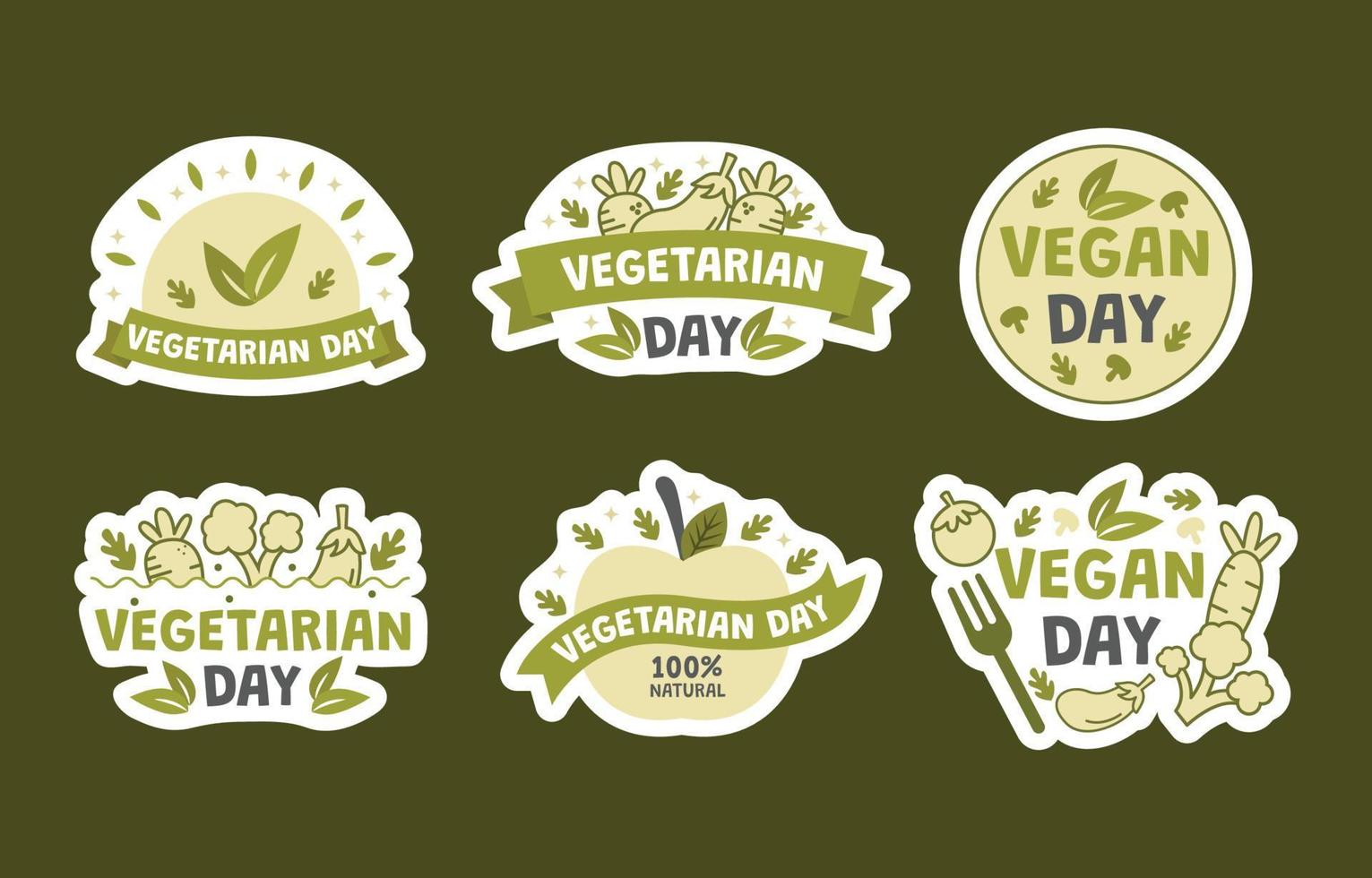 Aufklebersammlung zum vegetarischen Tag vektor