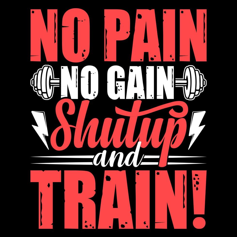 Typografie-Fitness-Fitness-Zitat-T-Shirt-Design, Motivationszitate für Training, Bodybuilding-Element vektor