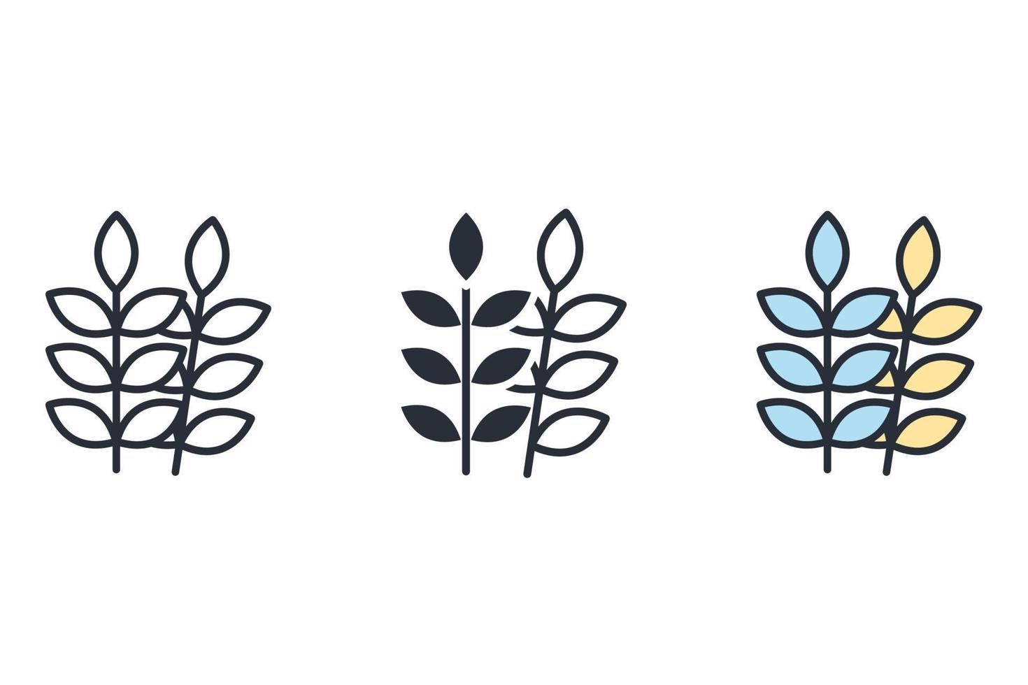 Weizenikonen symbolen Vektorelemente für infographic Netz vektor