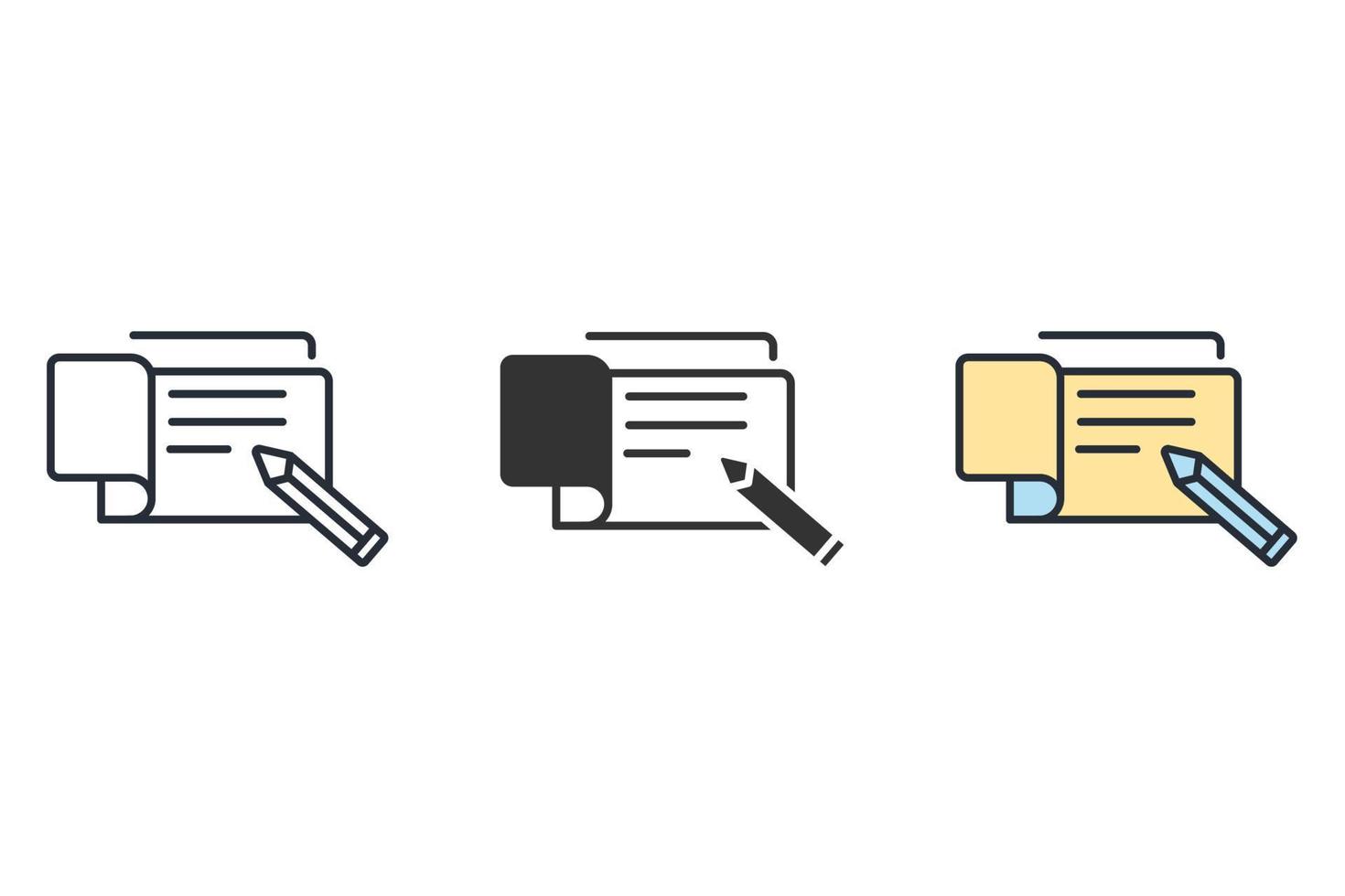 Bestellschecks Symbole Symbol Vektorelemente für Infografik-Web vektor