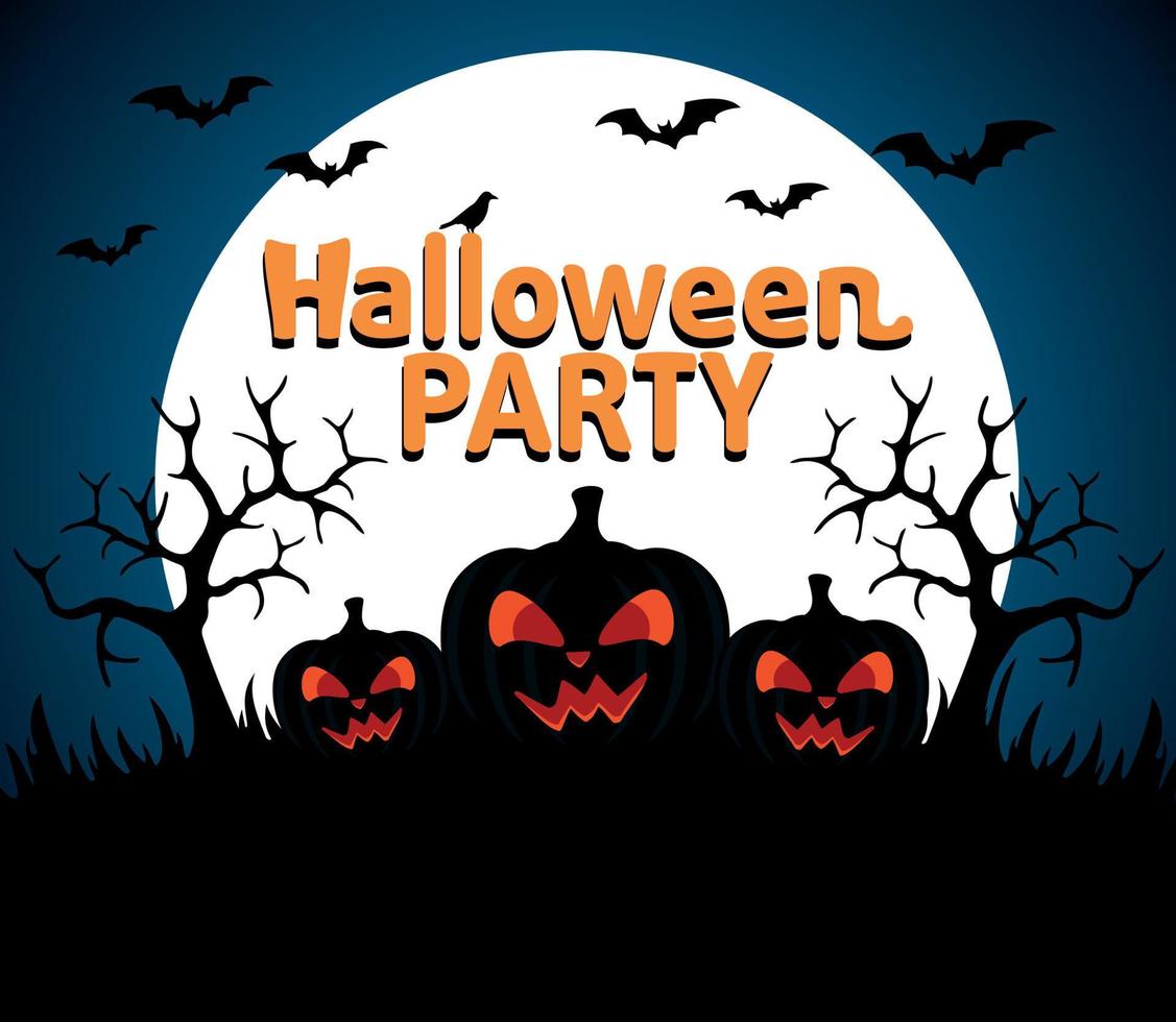 halloween party hintergrund blau vecto vektor