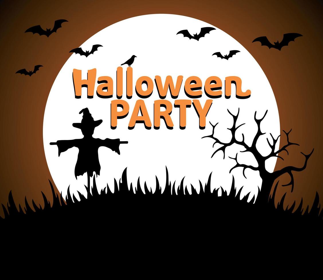 orangefarbener Vektor des Halloween-Partyhintergrundes