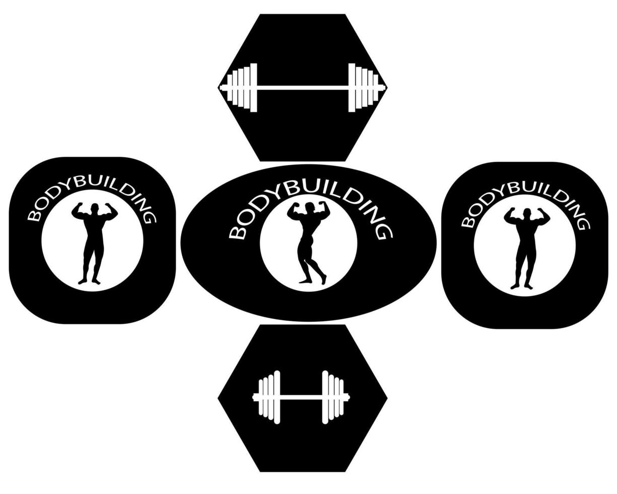 Bodybuilding-Logo auf weißem Hintergrund vektor