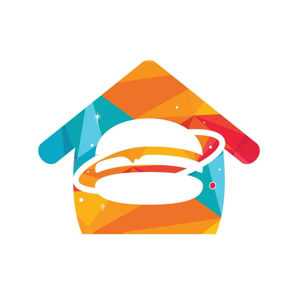 Burger-Planet-Vektor-Logo-Design. Food-Café und Restaurant-Logo-Konzept. vektor