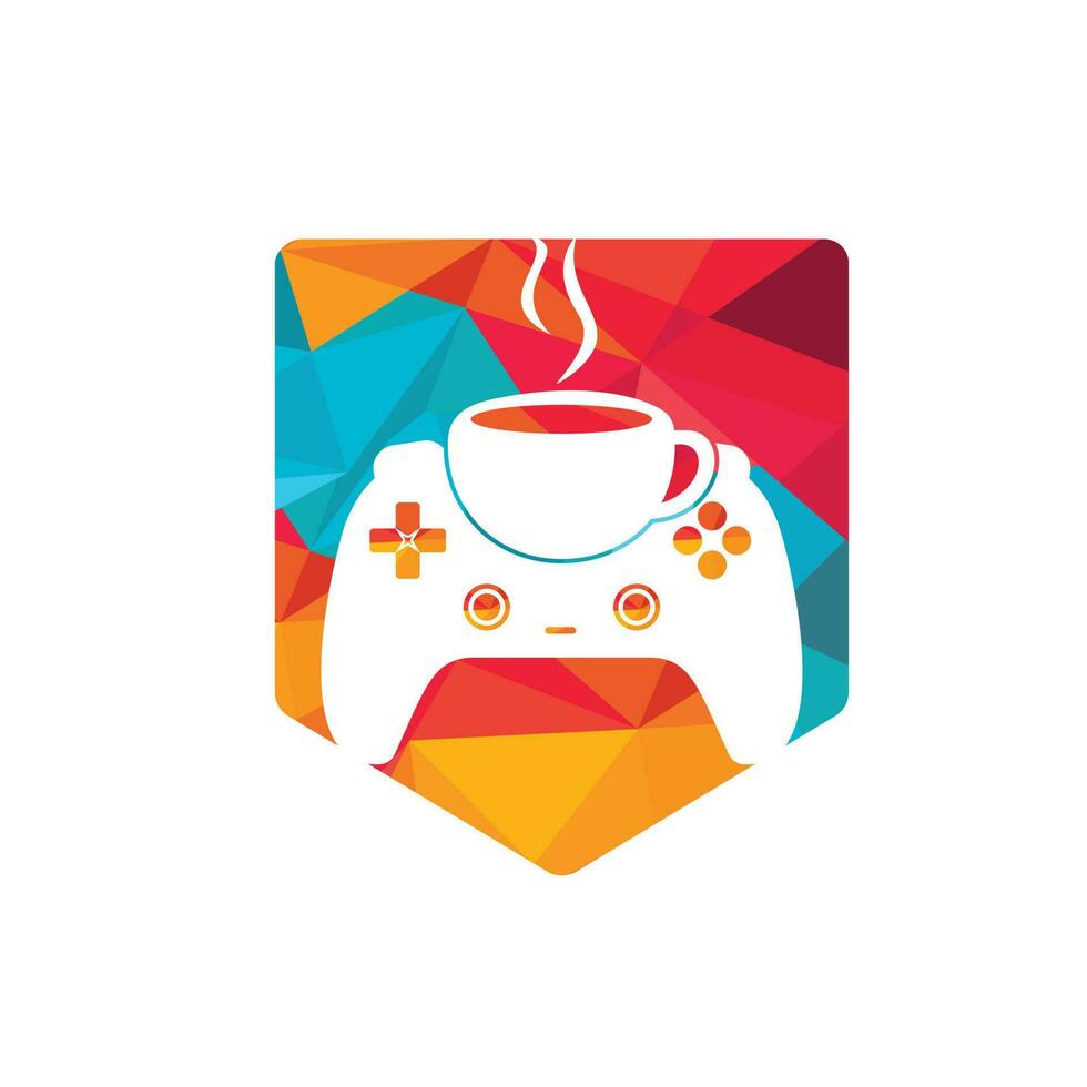 Gamer-Café-Vektor-Logo-Design-Vorlage. vektor