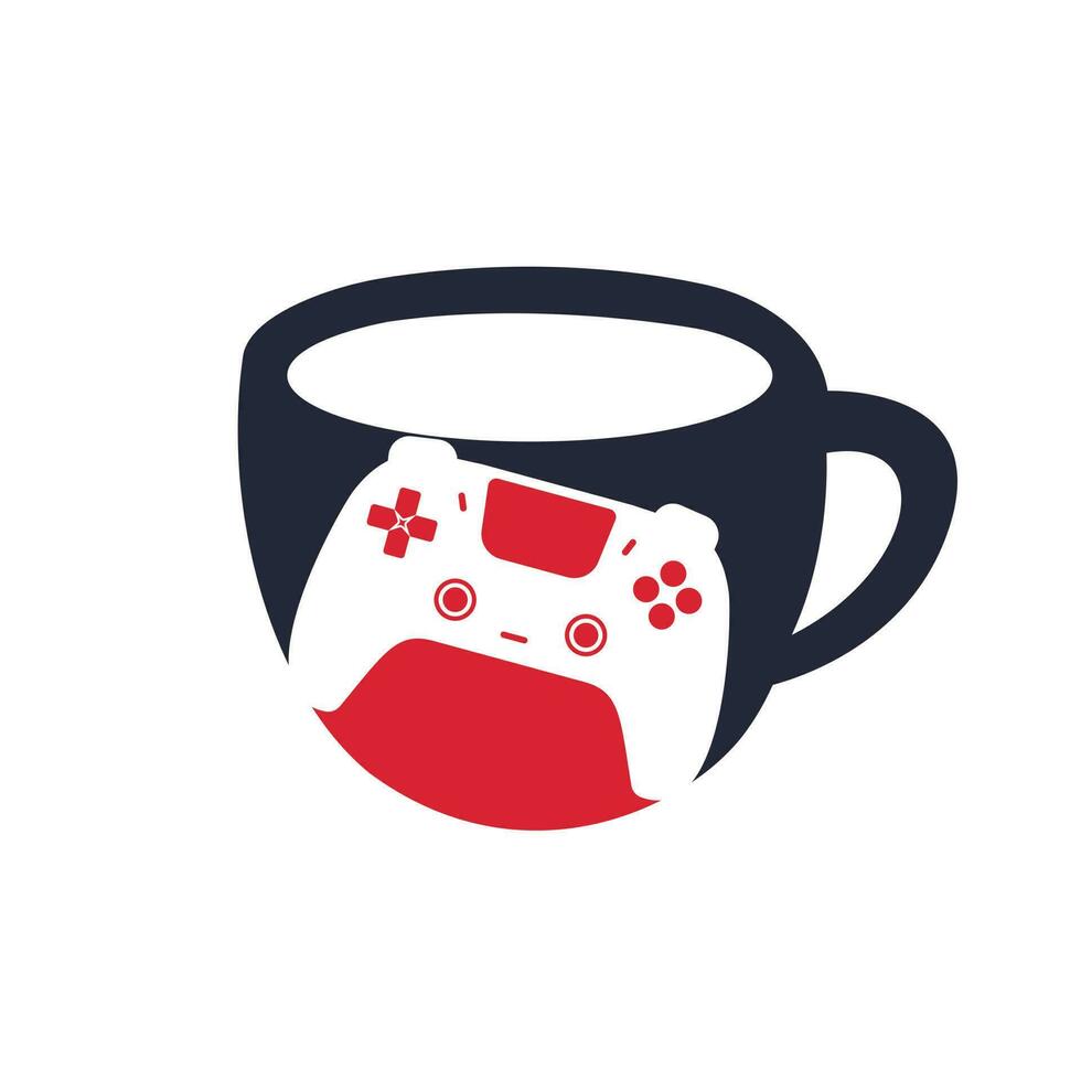 Gamer-Café-Vektor-Logo-Design-Vorlage. vektor