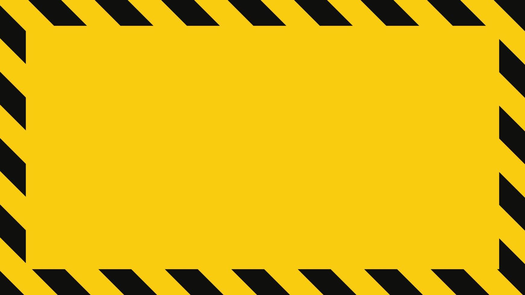 Warnrahmen mit gelben und schwarzen Diagonalstreifen. rechteckiger Warnrahmen. gelber und schwarzer Warnbandrand. Vektorillustration auf hellem Hintergrund vektor