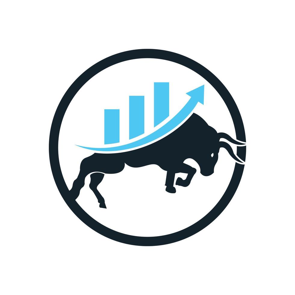 finanzielles Stier-Logo-Design. Handelsbullendiagramm, Finanzlogo. vektor