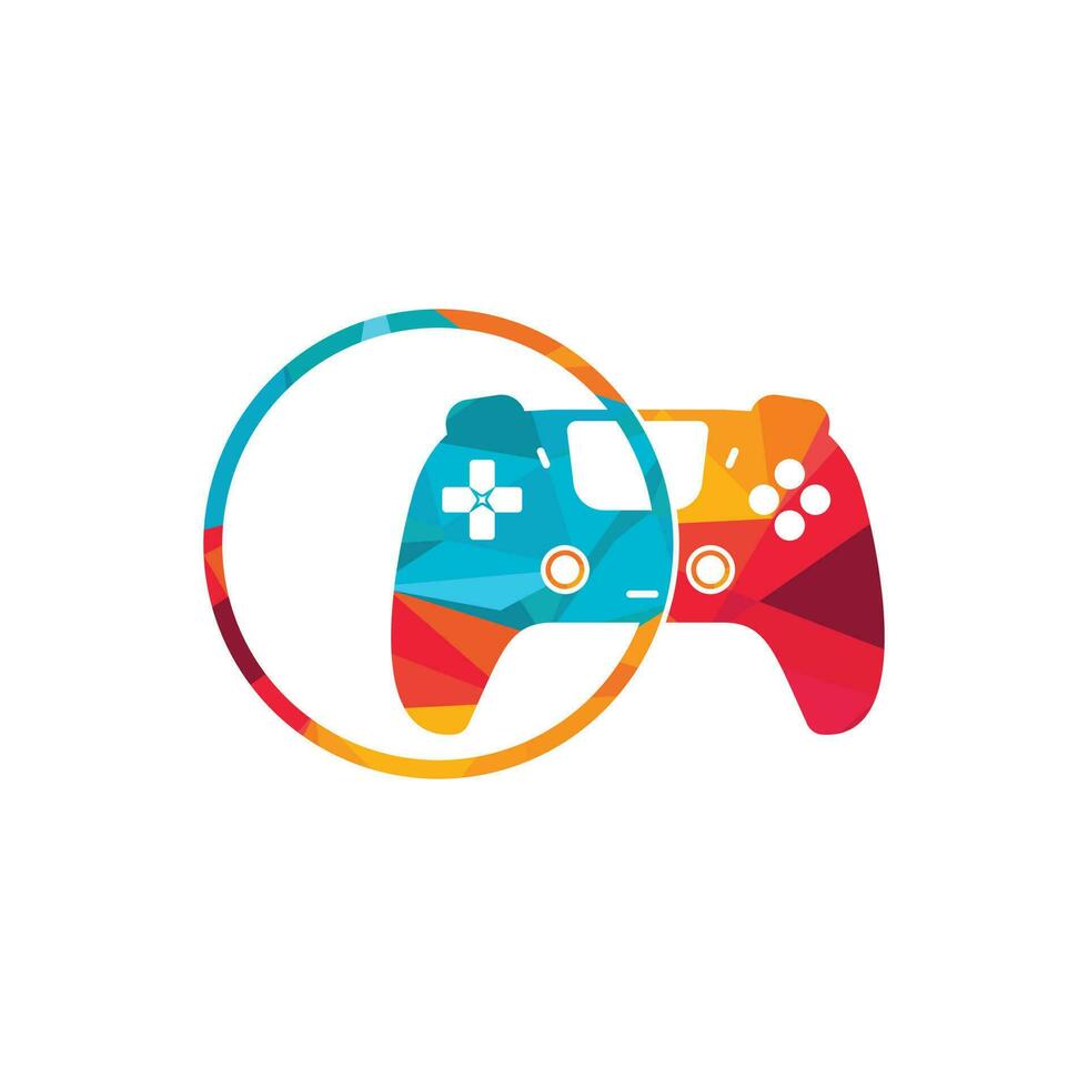 Spielkonsolen-Vektor-Logo-Design. Videospiel-Stick-Logo-Design-Vorlage. vektor