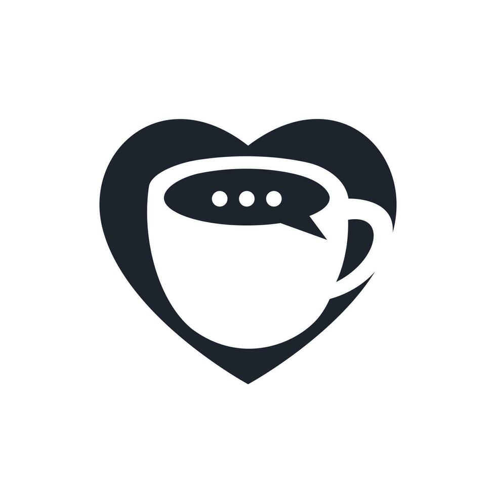 Kaffee-Talk-Vektor-Logo-Design. Kaffeetasse mit Bubble-Chat-Icon-Vektordesign. vektor