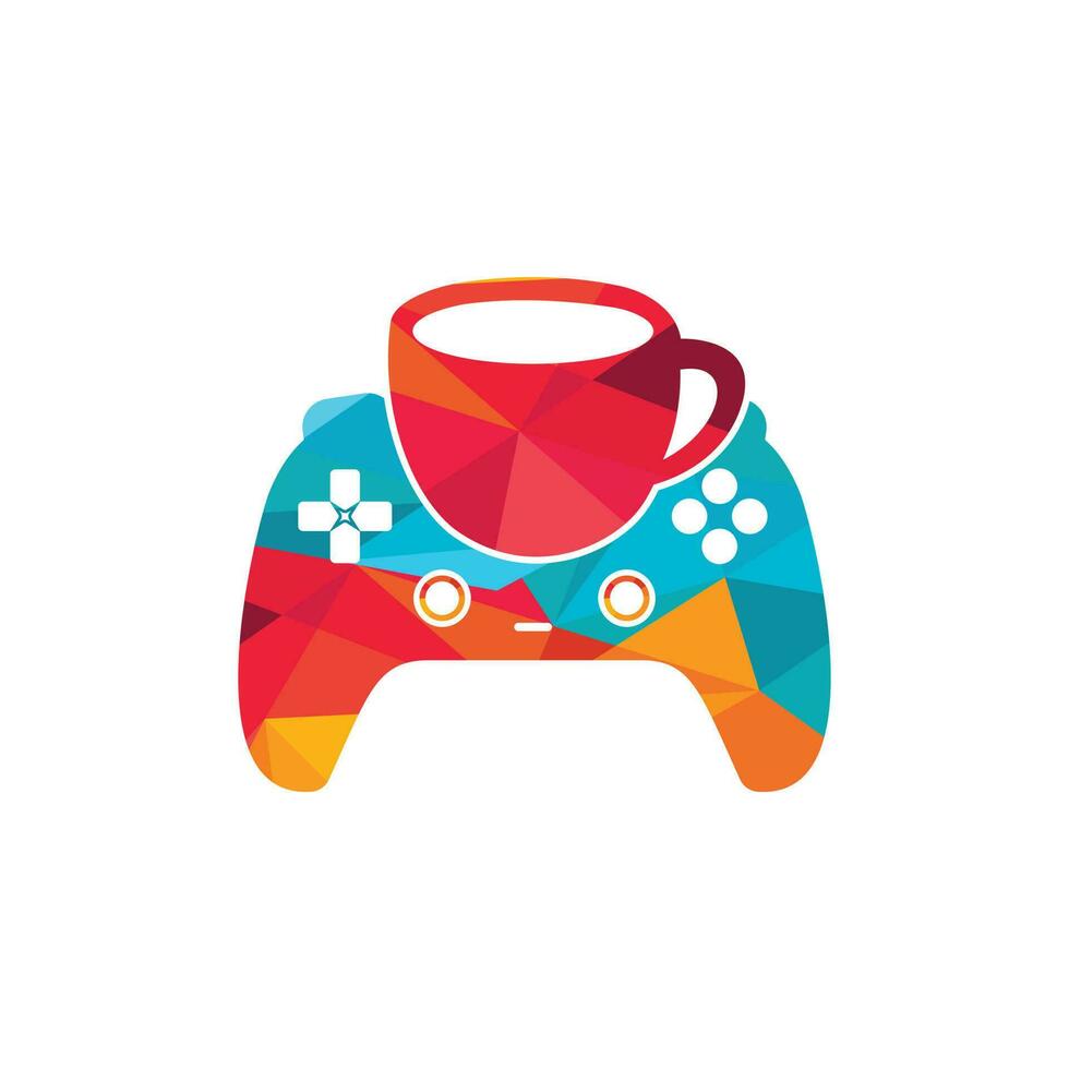 Gamer-Café-Vektor-Logo-Design-Vorlage. vektor