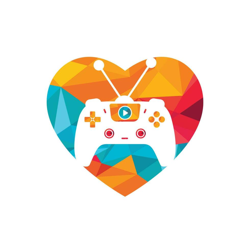 Gaming-TV-Vektor-Logo-Design. TV- und Gamepad-Icon-Vektordesign. vektor