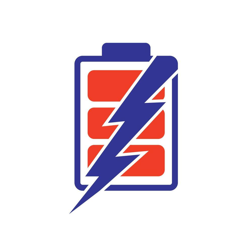 Power-Batterie-Vektor-Logo-Design. vektor