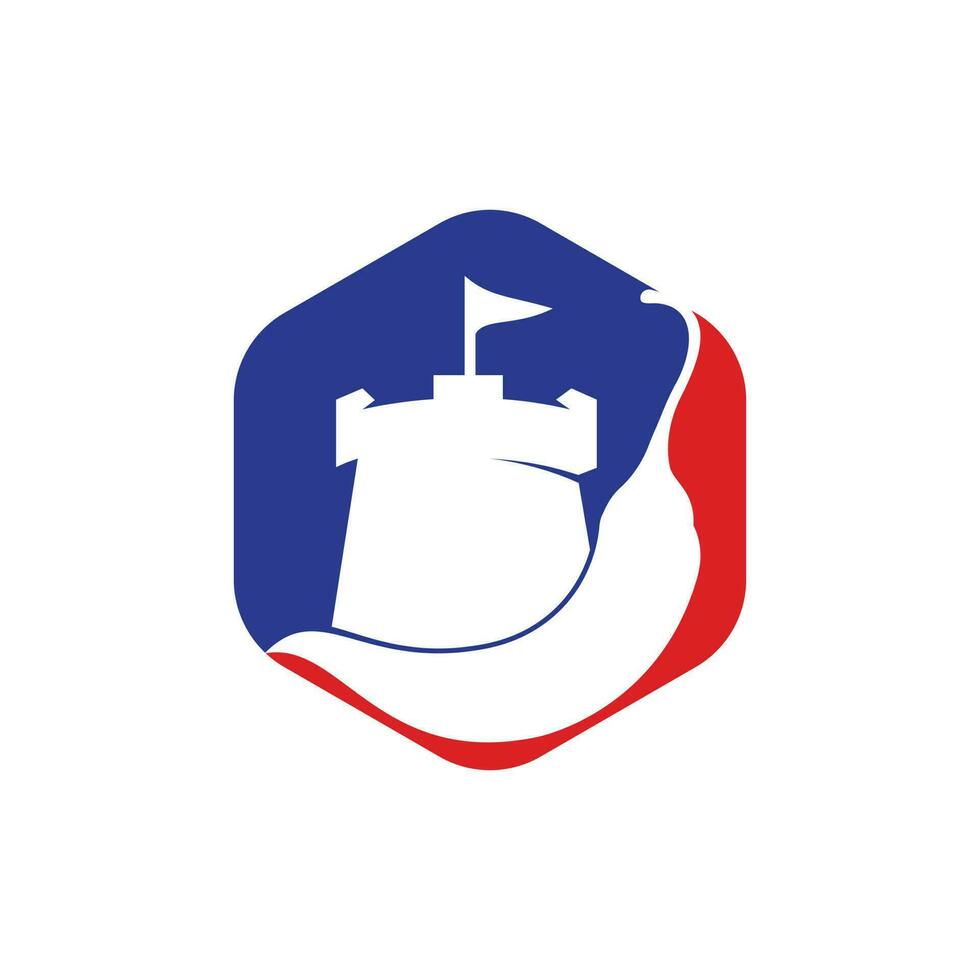 starkes Chili-Vektor-Logo-Design-Konzept. Chili mit Fort-Icon-Logo-Design. vektor