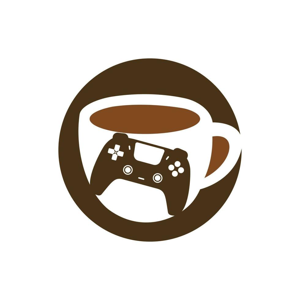 Gamer-Café-Vektor-Logo-Design-Vorlage. vektor