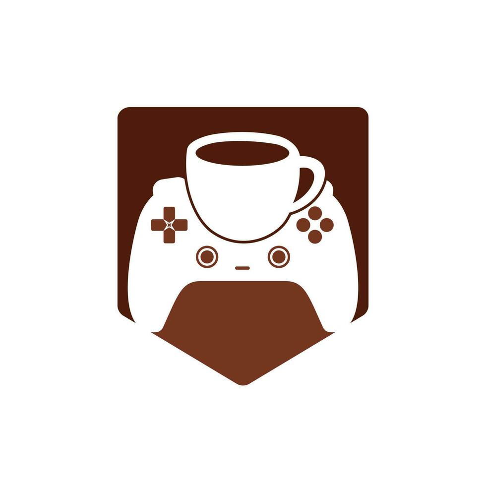 Gamer-Café-Vektor-Logo-Design-Vorlage. vektor