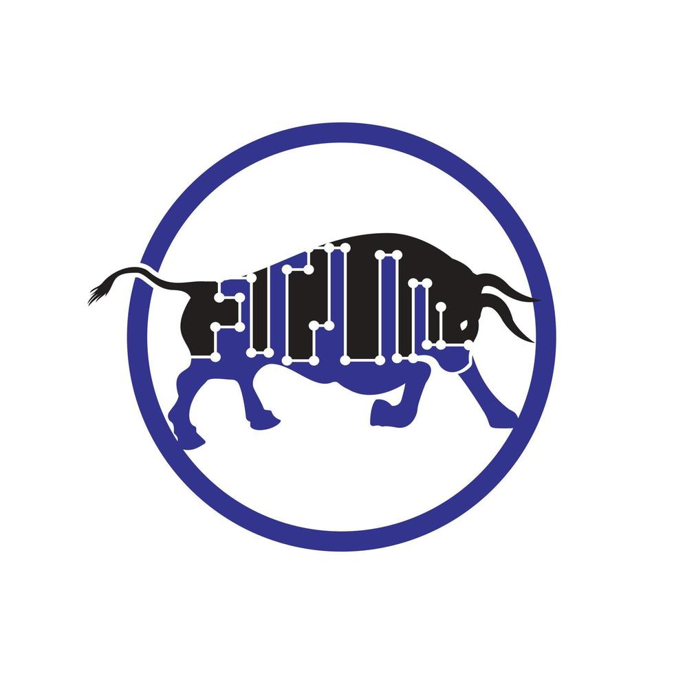 Bull-Tech-Vektor-Logo-Design. vektor