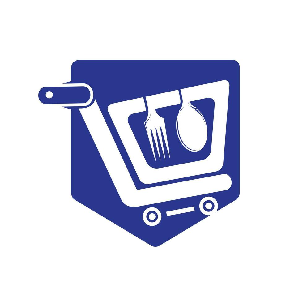 Lebensmittel-Shopping-Vektor-Logo-Design. vektor