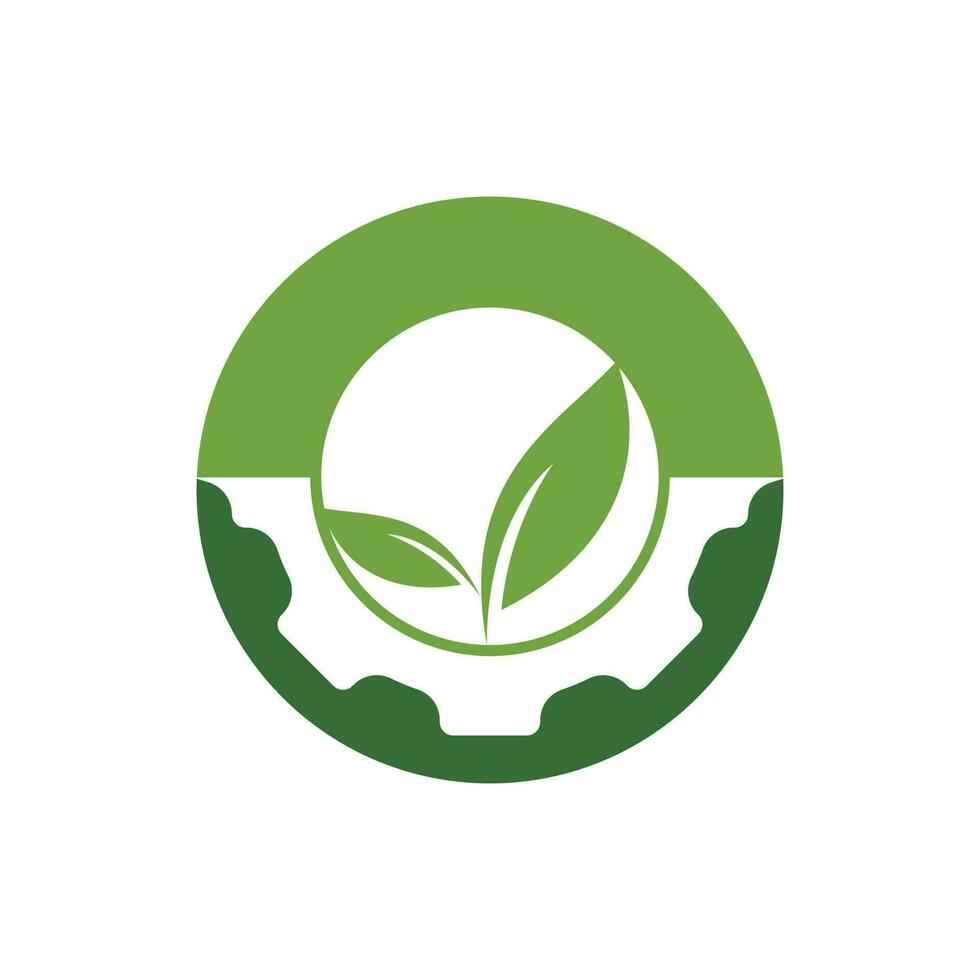 redskap blad vektor logotyp design. abstrakt begrepp för ekologi tema, grön eco energi, teknologi och industri.