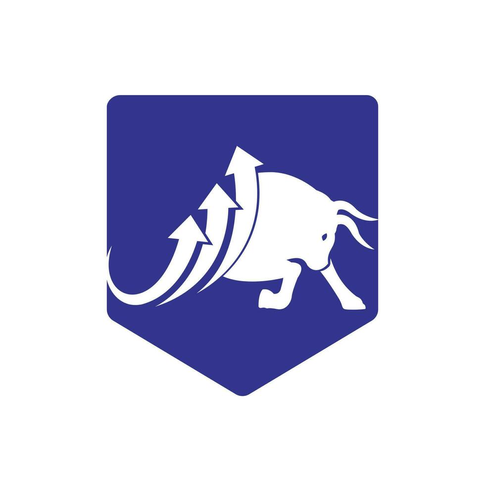 finanzielles Stier-Logo-Design. Handelsbullendiagramm, Finanzlogo. vektor