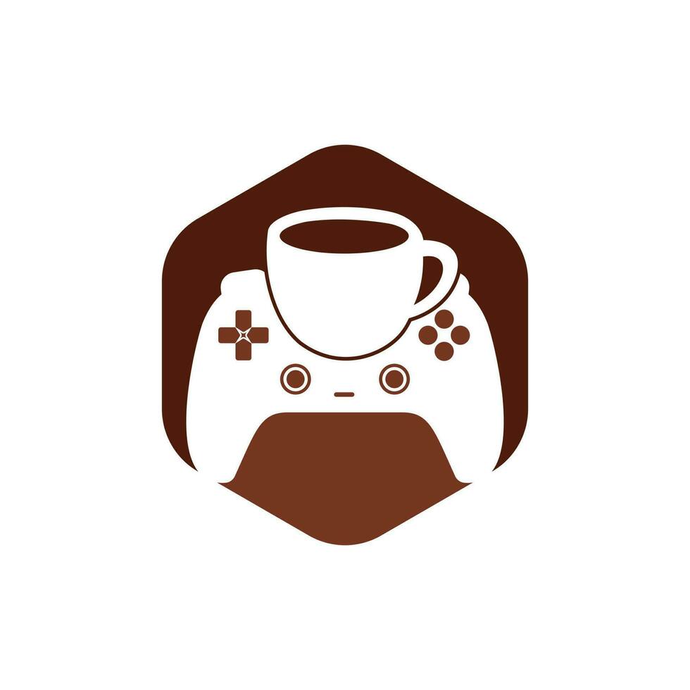 Gamer-Café-Vektor-Logo-Design-Vorlage. vektor