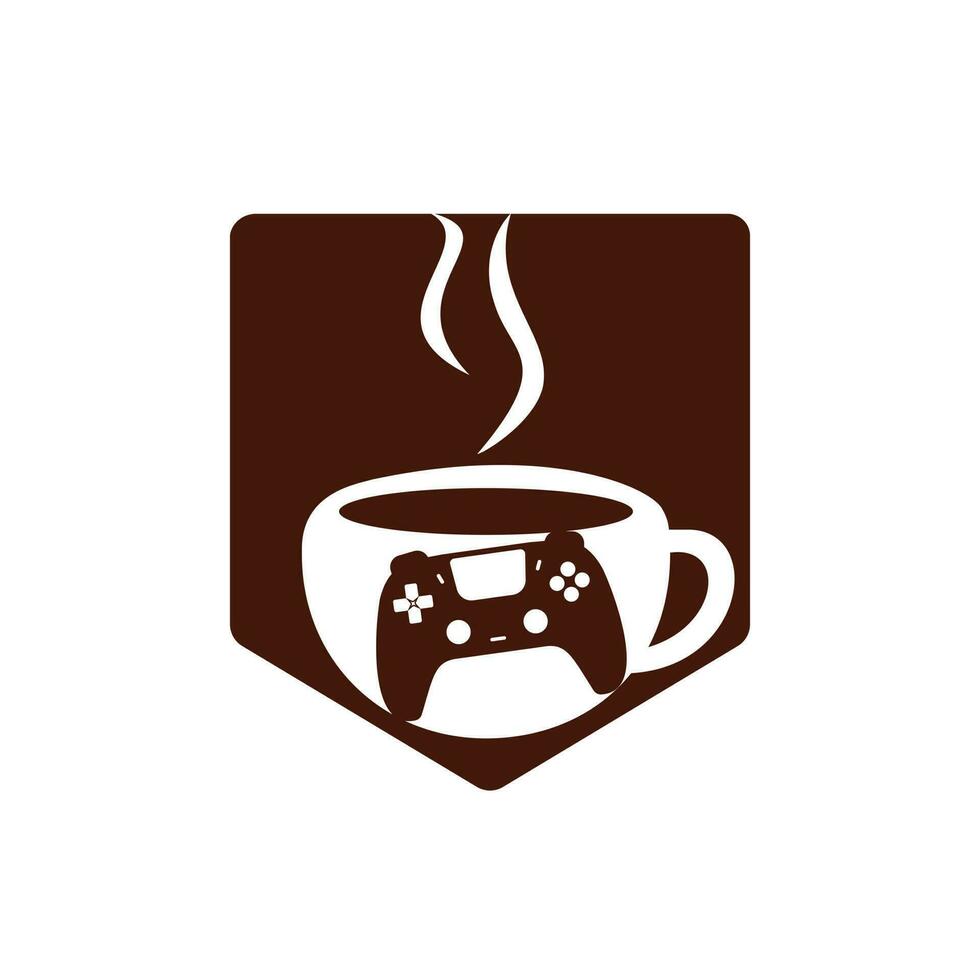 Gamer-Café-Vektor-Logo-Design-Vorlage. vektor