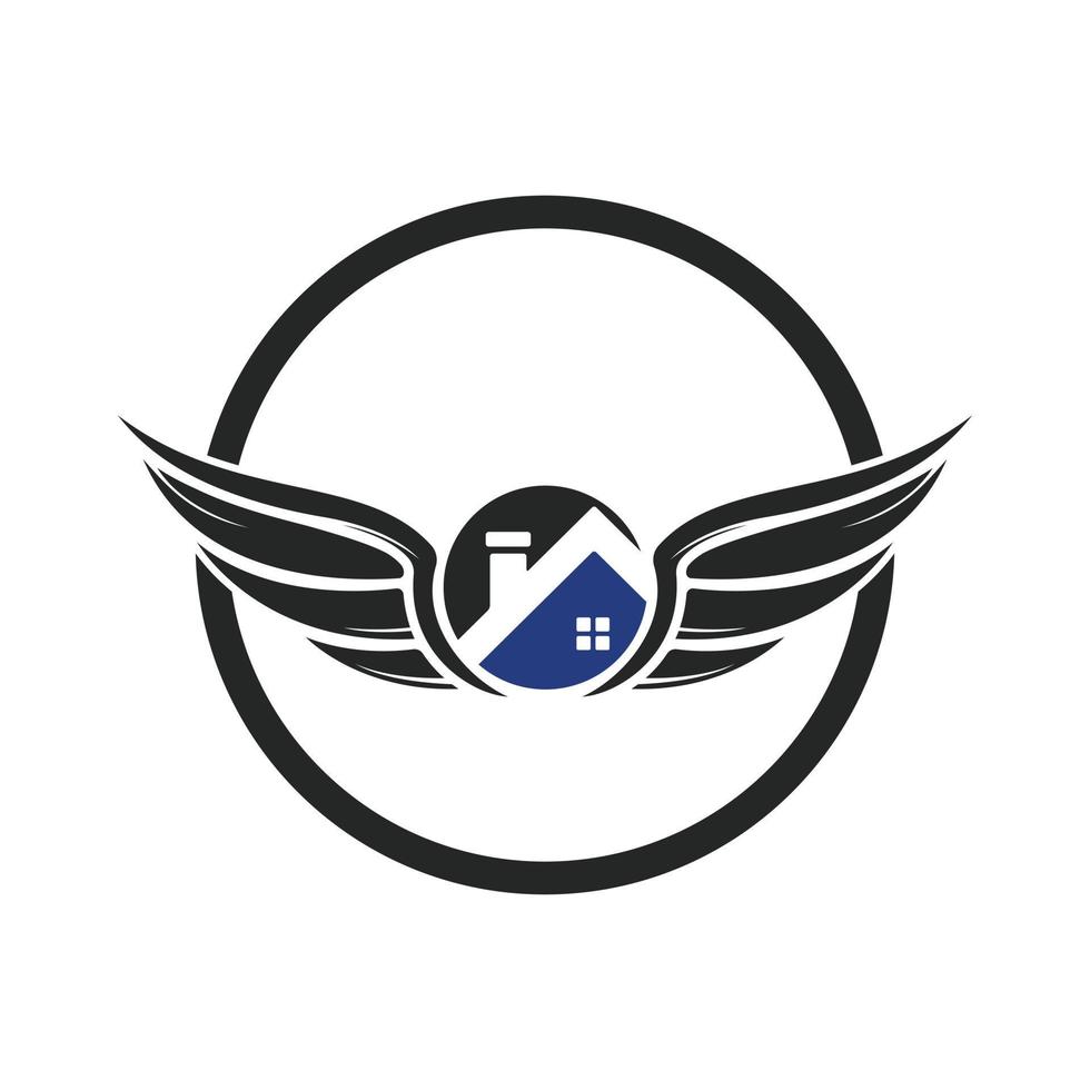 Engel nach Hause Vektor-Logo-Design. vektor