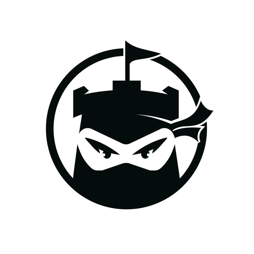 Schloss-Ninja-Vektor-Logo-Design-Vorlage. vektor