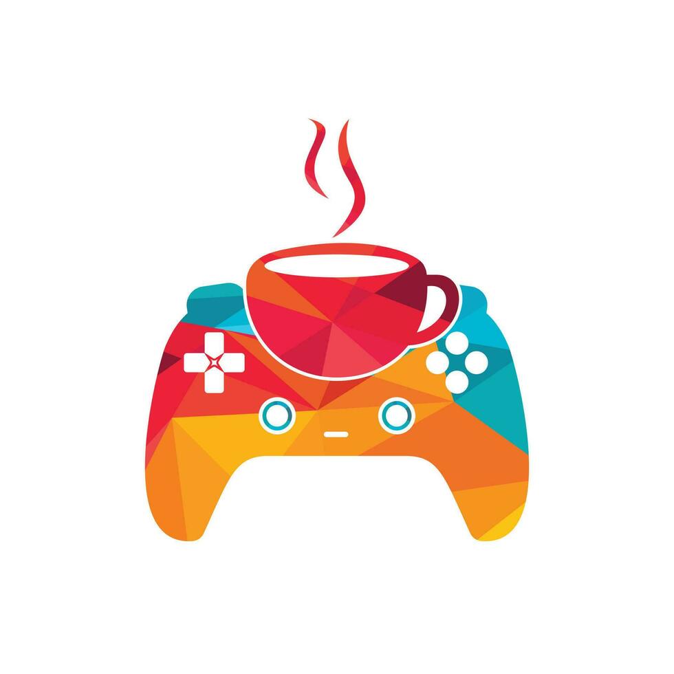 Gamer-Café-Vektor-Logo-Design-Vorlage. vektor