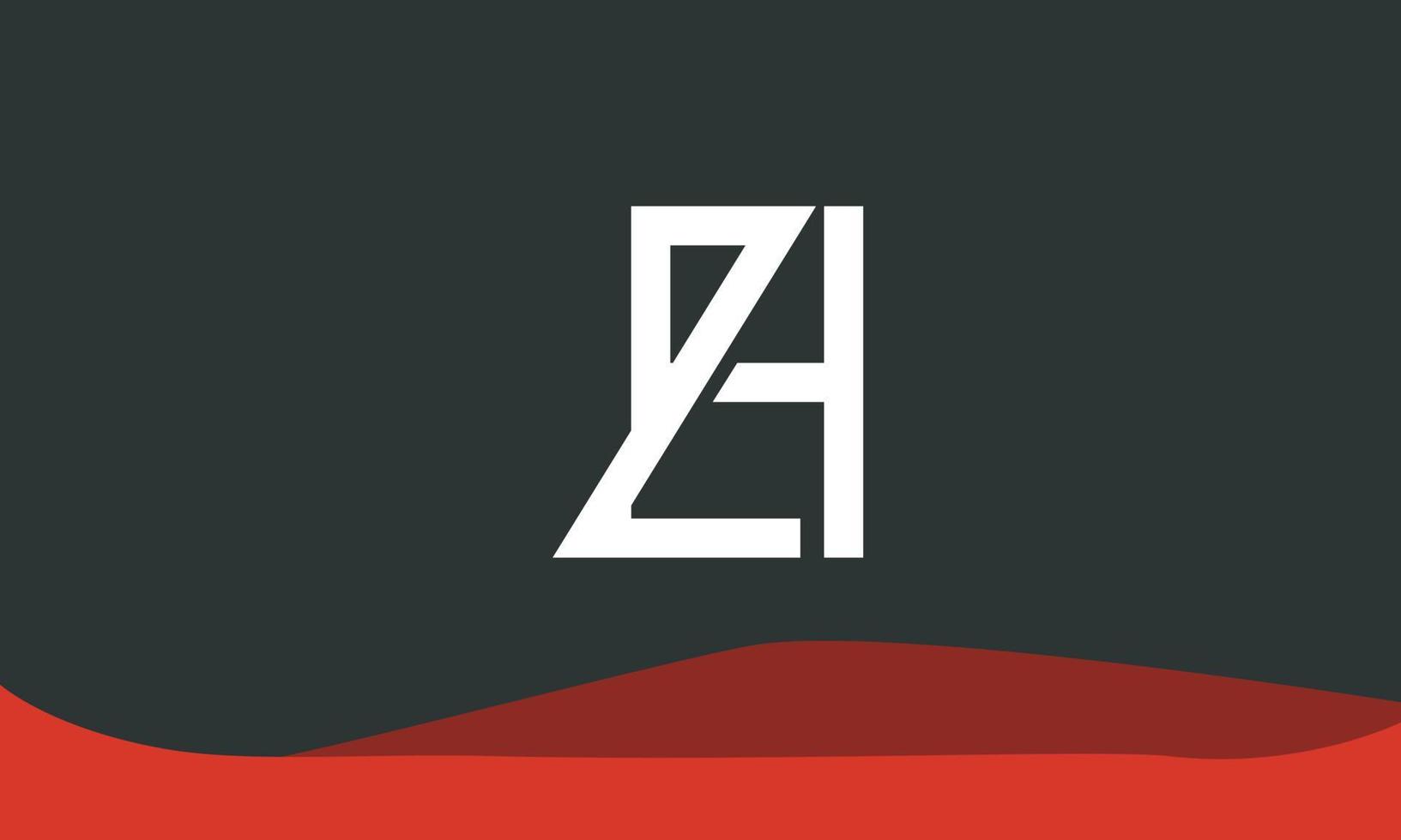alfabetet bokstäver initialer monogram logotyp zh, hz, z och h vektor
