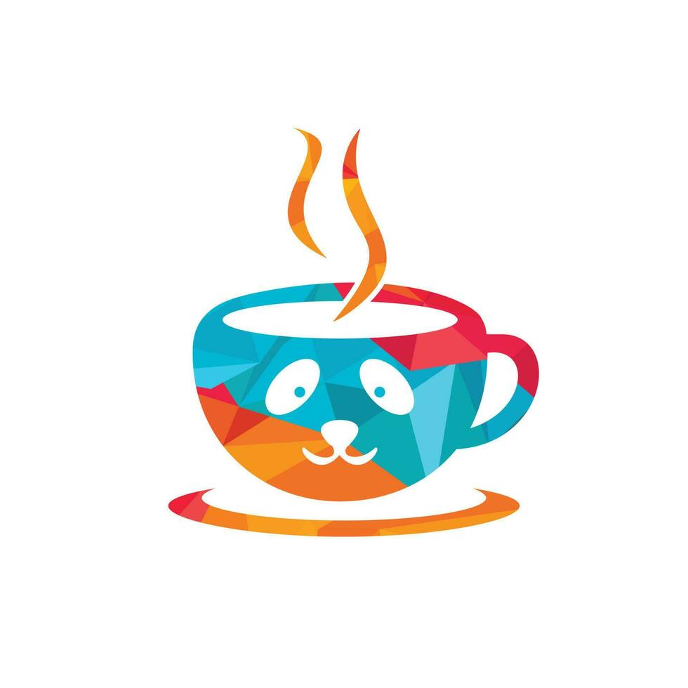 Panda-Kaffee-Vektor-Logo-Design-Vorlage. Café- oder Restaurant-Logo-Konzept. vektor