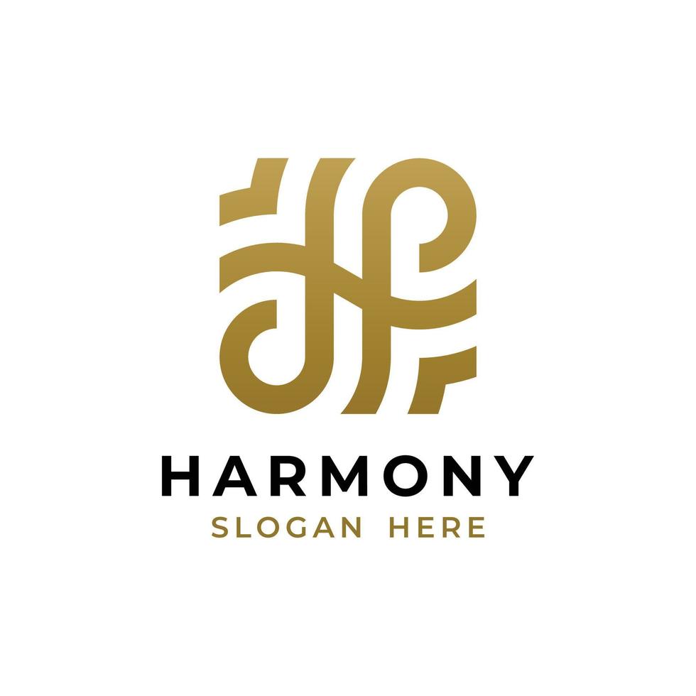 luxuriöses monogramm-logo-konzept des buchstaben h für immobilienunternehmen vektor