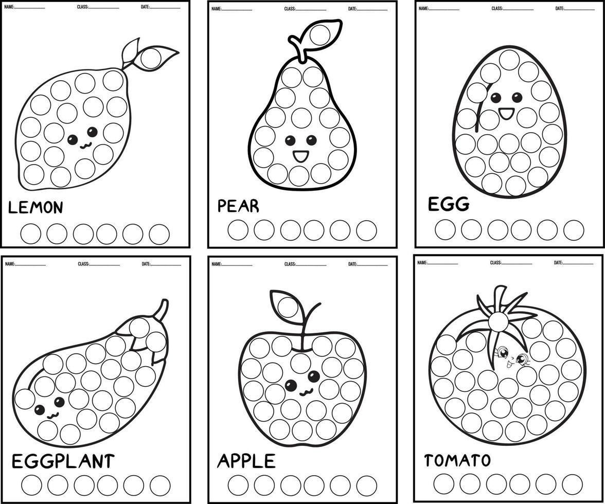 süßer Cartoon im Kawaii-Stil. Malbuch-Punktmarkierungen für Kinder. vektor