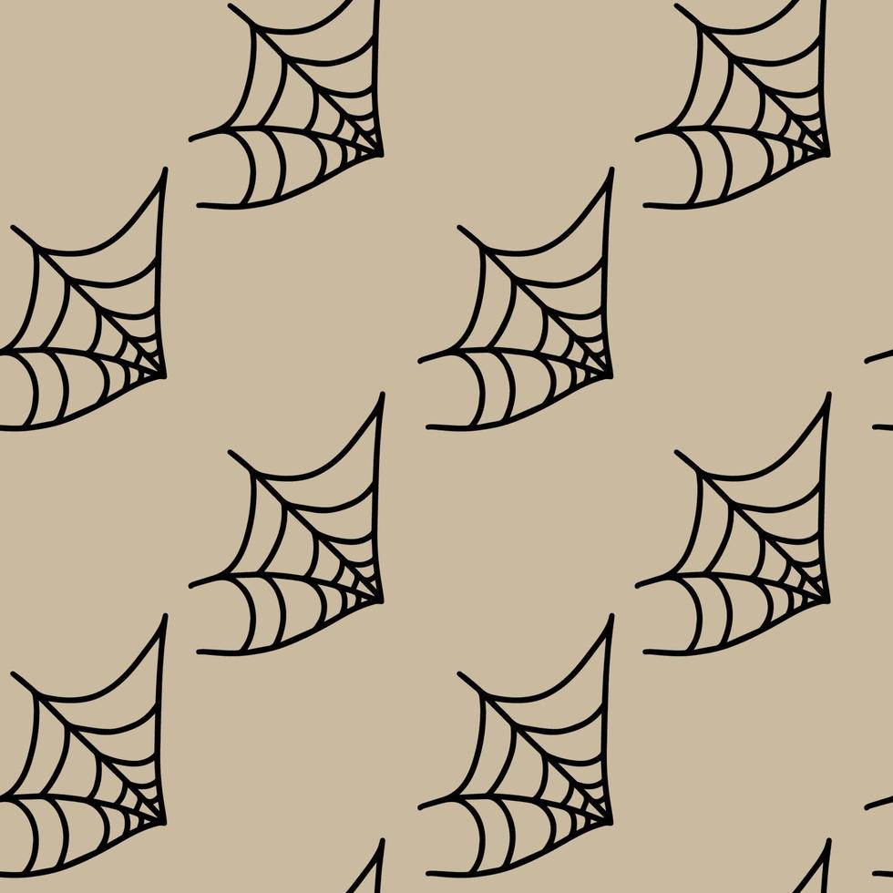Vektor Halloween Musterdesign Spinnennetz Cliparts isoliert. lustige, niedliche illustration für saisonales design, textil, dekoration kinderspielzimmer oder grußkarte. handgezeichnete drucke und gekritzel.