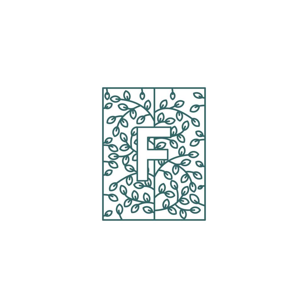 einfacher buchstabe f logo im anfänglichen designkonzept der blumenverzierung vektor