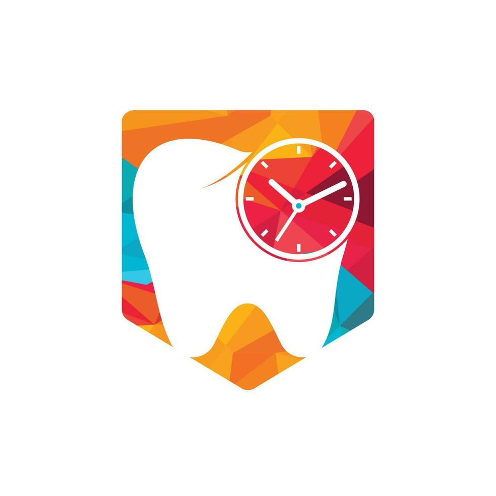 zahnärztliche Zeit Vektor-Logo-Design-Vorlage. menschliches Zahn- und Uhr-Icon-Design. vektor