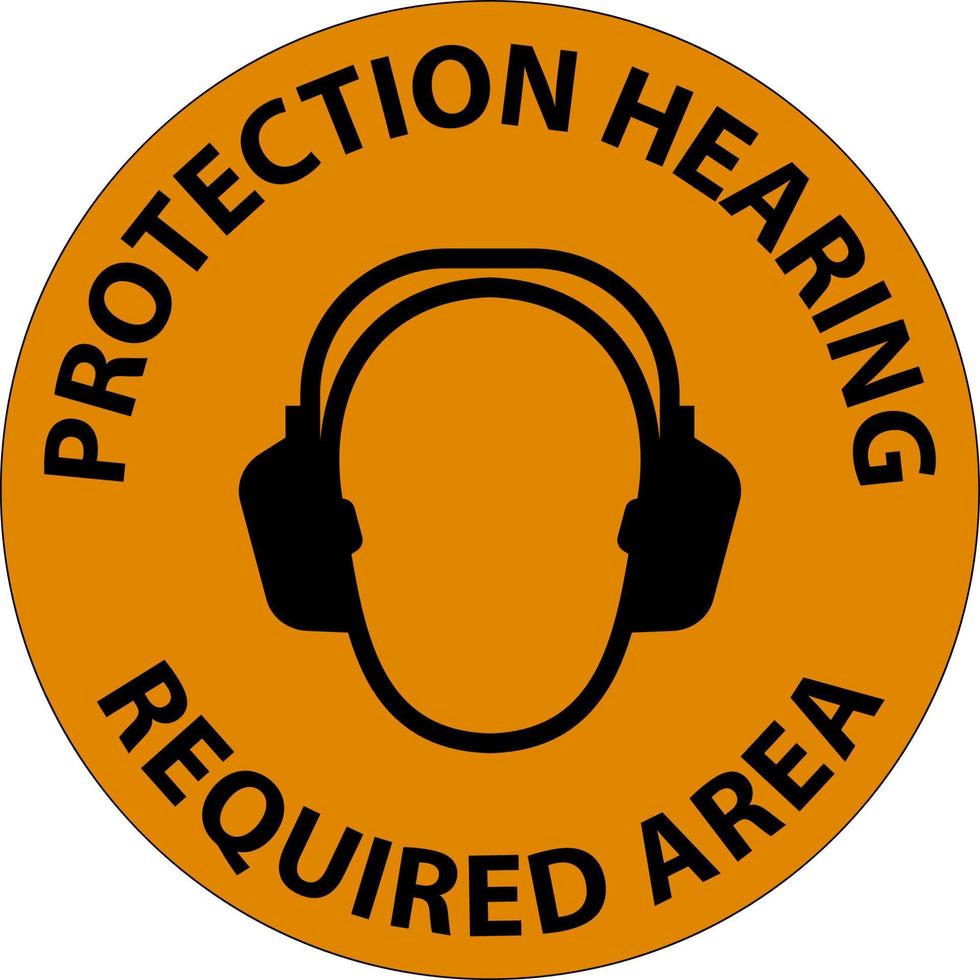Warnzeichen für doppelten Gehörschutz auf weißem Hintergrund vektor