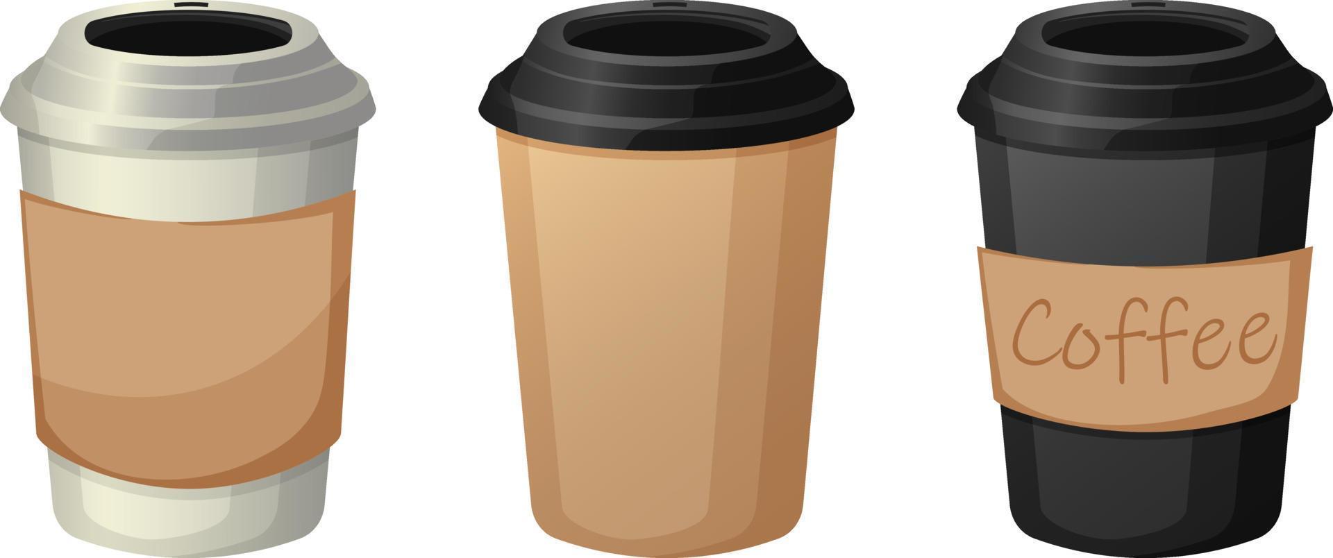Kaffeetasse, weiße, handwerkliche und schwarze Trinktasse, geeignet für Cafés und Teestuben vektor