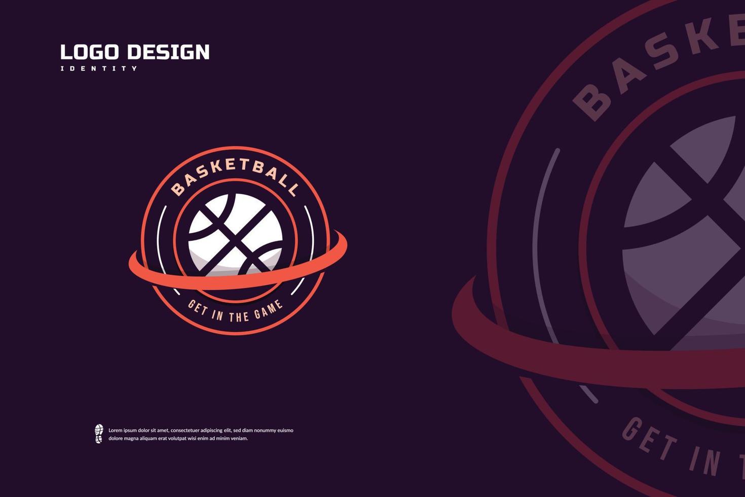 Basketballclub-Logo, Vorlage für Basketballturnier-Embleme. Sportmannschaftsidentität, E-Sport-Abzeichen-Design-Vektorillustrationen vektor