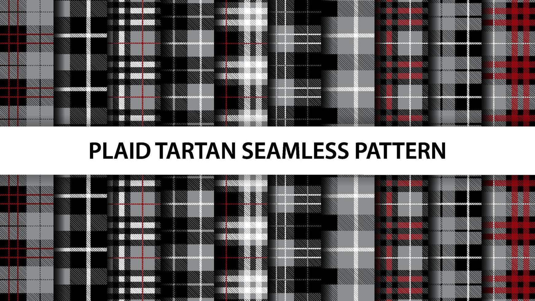 sammlung von karierten tartan-vektor-nahtlosen mustern vektor